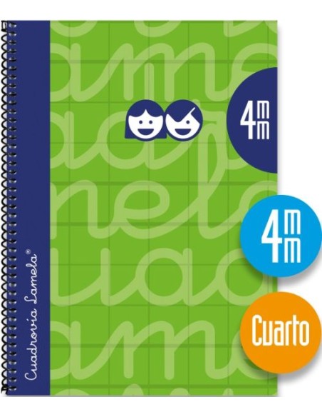 CUADERNO ESPIRAL 4º 80H 90G 4MM VERDE CUADROVIA EXTRADURA
